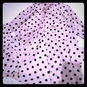 J. Crew Pink Polka Dot Blouse